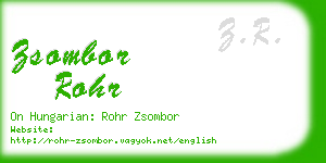 zsombor rohr business card